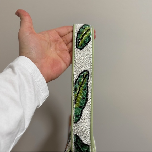 STAUD Tommy beaded bag tropical birds of paradise resort vacation palm floral - Picture 7 of 12